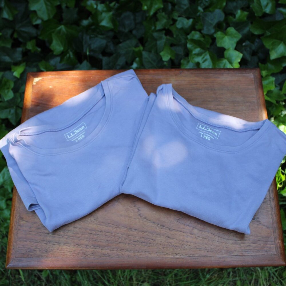 EUC L.L. Bean Crewneck All-Cotton Short Sleeve Women's Regular - Lavender